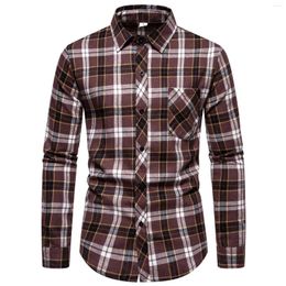 Men's Casual Shirts Men Plaid Jackets Buttons Coats High Quality Cotton Loose Business 2024 Spring Outerwear