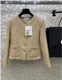 2024 Autumn/Winter High end New Women's Round Neck Thick Tweed Fashion Elegant Retro Silk Lining Short Coat