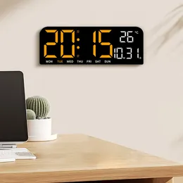 Wall Clocks LED Digital Alarm Clock With Sleep Button Adjustable Brightness 5 Modes Temperature Display Desk For Office Bedroom