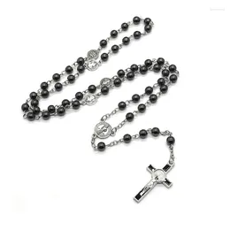 Pendant Necklaces Fashion Handmade Round Glass Bead Catholic Rosary Quality For Cross Necklace Beads Religious Pendants