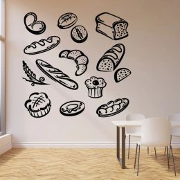 Frame Bread Snack Wall Decal Bakehouse Baking Products Dessert Kitchen Restaurant Interior Decor Door Window Vinyl Stickers Mural Q176