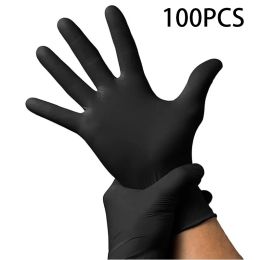 Gloves 10/100 Pack Disposable Black Nitrile Gloves For Household Cleaning Work Safety Tools Gardening Gloves Kitchen Cooking Tatto