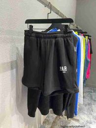 Designer Ins 22ss summer Paris lettered men's and women's casual loose shorts ETK8