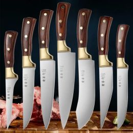 Knives Hand Forged Butcher Chef Fillet Knife Slaughter Meat Cutting Knife Stainless Steel Deboning Kitchen Knives for Outdoor BBQ Tool