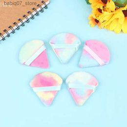 Sponges Applicators Cotton 2-piece/5-piece mini triangle velvet powder cosmetic puff mini beauty sponge larger wet base makeup puff tool Q240325