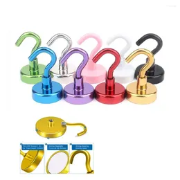 Hooks Dia32mm Multiple Colors Strong Magnetic Hook Neodymium Magnet Electroplating Metal Thick Wall For Home Kitchen