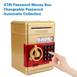 Boxes Auto Scroll Paper Banknote Gift For Kids Automatic Deposit Electronic Piggy Bank Cash Coins Saving Box ATM Password Money Boxes