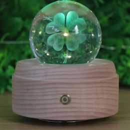 Boxes New table lamp birthday gift touch colorful crystal ball 3D night light rotating music box creative music light