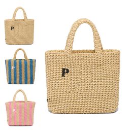 Fashion Triangle Handbag Raffias Beach Designer Bags Womens Straw Weave Shop Mens 7A Clutch Tote Bags Cross Body Shoulder Vacation Weekend Basket Travel Bag traw