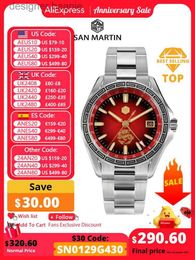 Wristwatches Saint Martin 2024 Dragon Year Limited Chinese Style 39mm Mens NH34 T Automatic Waterproof 100m Luminous SN0129C24325