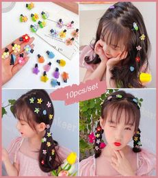 Hair Accessories 10pcs Mini Acrylic Flower Star Heart Clips Hairgrip Hairpins Girls Cute Small Kids Baby Pins Headwear8753552