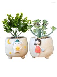 Decorative Flowers 5Pcs Artificial Big Succulent Plants For Home Decor Indoor Different Type Resin Process Green Potting Simulation