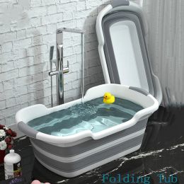 Bathtubs Portable collapsible bathtub baby bath portable silicone capacity wash storage nonslip dog tub foot bath tub hot tub