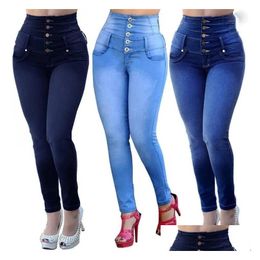 Womens Jeans High Waist Slim Stretch Skinny Pencil Ladies Pants Colombian For Drop Delivery Apparel Clothing Otccg