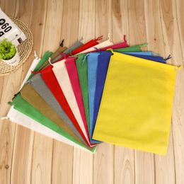 1PCS Non-woven Storage Bag Reusable Tote Drawstring Storage Bag Organizer Clothes Shoes Storage Bag Portable Travel Accessories