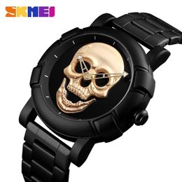 SKMEI Fashion Sport Mens Watches Top Brand Luxury Skull Watch Men 3Bar Waterproof Quartz Wristwatches Relogio Masculino 9178245u