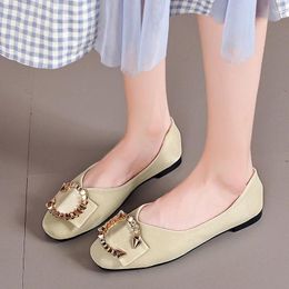 Casual Shoes 2024 Women's Women Ballet Flats Flat Ladies Softy Sole Square Head Pumps Office Lady Loafers Plus Size