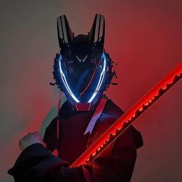 Masks JAUPTO Punk Mask for Men, LED Mask for Women,Futuristic Punk Techwear, Cosplay Halloween Fit Party Music Festival Accessories