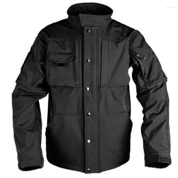 Hunting Jackets Tactical Mens Autumn And Winter Suit Sharkskin Outdoor Fleece Jacket Special Soldier Thickened Warm Clothing Drop Deli Ot3Pw