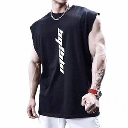 new Bodybuilding Sports Tank Tops Men Gyms Fitn Workout Sleevel Shirt Male Summer Loose Undershirt Running men Vest W8Zu#