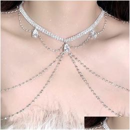 Pendant Necklaces European And American Light Luxury Dress Accessories Tassel Shoder Chains Fashionable Versatile Body Niche High-End Otcau