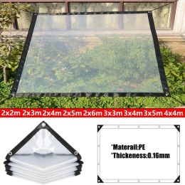 Nets Transparent Outdoor Tarpaulin 0.16mm PE Rainproof Garden Plant Cover Gazebo Pergola Canopy Dog Pet Window Windproof Awning