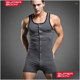 Mens Thermal Underwear Cotton Comfortable Y Men One-Piece Pajamas Home Pants Cool Man Rompers M/L/Xl/Xxl Drop Delivery Apparel Otixq