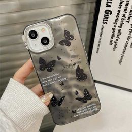 Cell Phone Cases Luxury Butterfly Pattern Protection Phone Case for iPhone 15 14 12 13 Pro Max Cases iPhone 11 Cute Shockproof Hard Back Cover H240326