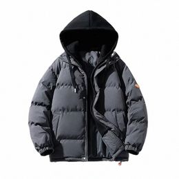 new Men Hooded Thick Warm Coat Winter Jacket 2023 Mens Streetwear Hip Hop Parka Korean Black Clothes Puffer Jackets Plus Size S5wJ#