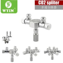 Equipment WYIN Stainless Steel Aquarium Multi Way CO2 Distributor Splitter Needle Valve, Check Valve Bubble Counter for Solenoid Regulat