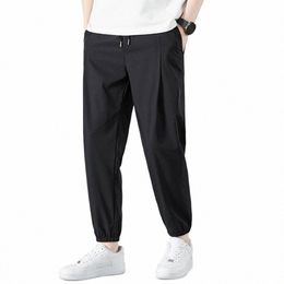 summer Cool Pants Men 8XL Plus Szie Sweatpants Fi Casual Stretch Pants Male Big Size 7XL 8XL Summer Trousers Black Grey 53Um#