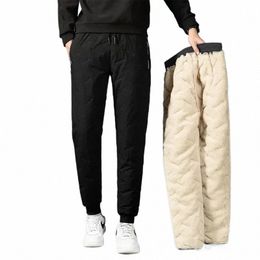 men's Winter Lambswool Casual Pants Thick Fleece Thermal Trousers Keep Warm Water Proof Sweatpants High Quality Fi Trousers s7JG#
