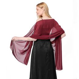 Sarongs Solid Colour chiffon shawl evening dress ladies wedding evening party shawl summer beach towel sun protection shawl 240325