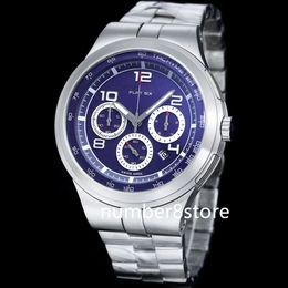 Chronotimer Sports Car Mens Watch Flyback Quartz Chronograph Stainless Steel Sapphire Crystal Blue Dial Swiss Wristwatch Waterproof 11 Colors