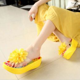 Slippers Summer Sandals Wedges Flip Flops Platform Slippers Shoes slippers sandalia New Women Sandals Fashion Flower shoes RTG6