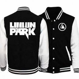 hot Fi L-Linkins Baseball Jacket for Men Print LP Rock Band Women P-Parks Fleece Raglan Warm Coat Outwear Cosplay Clothing f64e#