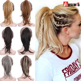 Ponytails Ponytails Aosiwig Synthetic Short Straight Ponytail Claw Clip In Hair For Women Fake False Natural Hair Pony Tail Hairpiece