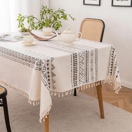 Table Cloth Bohemian Leave-in Cotton Linen Rectangular Cross-border Coffee Homestaytassel