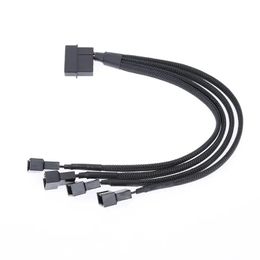 2024 NEW 27cm 4pin IDE Molex to 4-Port 3Pin/4Pin Power Supply Plug Cooler Cooling Fan Adapter Power Cable Splitter for PC Computer Case