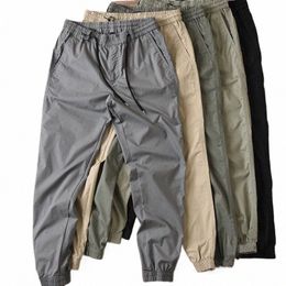 summer Thin 2024 Fi Solid Mens Casual Leg Track Workwear Loose Sweatpants Teenagers Boys Cropped Cargo Pants w6pV#