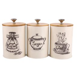Tools 3 Pcs Storage Tank Durable Coffee Jar Candy Jars Lids Tea Ceramic Canister Sugar Container Dustproof Kitchen