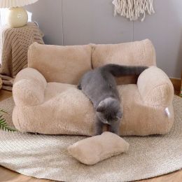 Mats Warm Plush Cat Bed Winter Soft Dog Sofa House Comfortable Sleep Pet Nest for Small Medium Dogs Cats Puppy Bed Dog Accessories