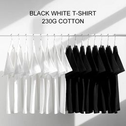 Man T-shirts Short Sleeve Cotton White Black Solid Color Casual Women Unisex Home Clothing Tops Tee Plain Classic Basic T-Shirt 240309