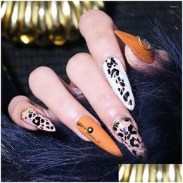 Stickers Decals Nail Amber Cellophane Paper Manicure Accessories Diy Art Transfer Foil Film Leopard Sticker Drop Delivery Health Beaut Dh82G