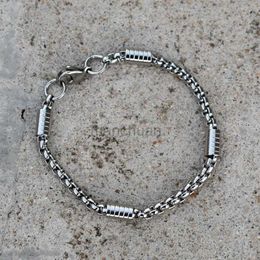 Chain Mens stainless steel bracelet 5mm square Rolo chain bracelet womens gift high-quality wholesale 17/19/21cm 240325