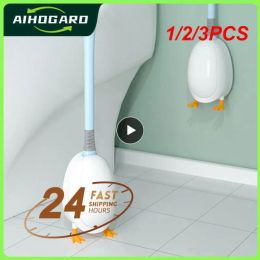 Brushes 1/2/3PCS Silicone Bathroom Toilet Brush Wall Mounted Brush Flexible Deep Clean To Corner Cleaning Brush Cute Duck Toilet Brush