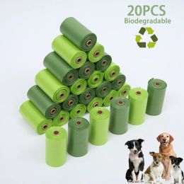 Bags 20 Rolls Thickened Dog Poop Bags Green Biodegradable Pet Poop Bags Dog Poop Bags Zero Waste Puppy Cat Clean Pooper Dog Supplies