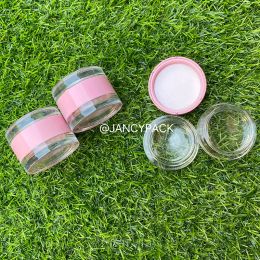 Bottles 5g Two Layers Empty Pink Round Lip Balm Scrub Container Lip Gloss Tint Tubes Eyeshadow Palette Compact Clear Jars with Lid