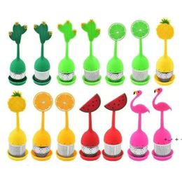 Grade Loose For Food Tea Tools Reusable Silicone Handle Stainless Steel Strainer Drip Tray Included Teas Filter s