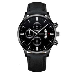 Men's Belt Quartz Watch with Fashion Calendar Business Style